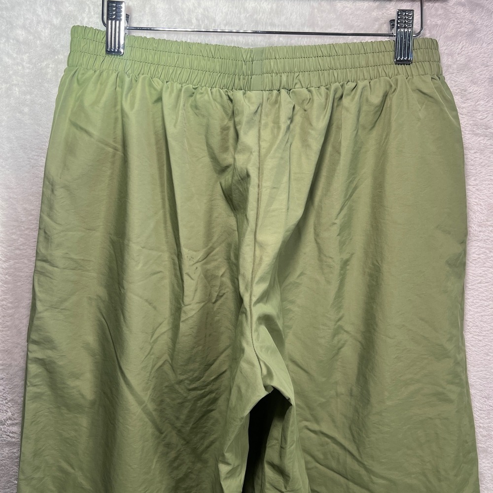 Nylon Pants Men L Olive Green Zip Pockets Wide Leg Gorpcore Techwear Blokecore - Picture 8 of 13